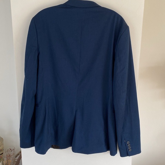 H&M super skinny fit blazer suit jacket blue black 44R - Picture 3 of 5